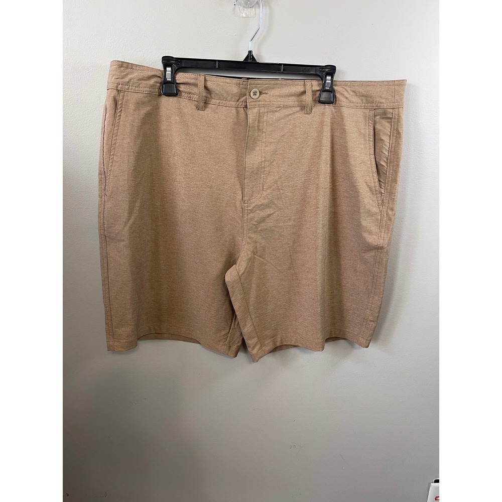 Goodfellow & Co Mens Tan Heathered Hybrid Shorts Size 40 Stretch Swim Trunk